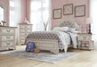 Realyn Chipped White Full Upholstered Bed - Gate FurnitureFull Bed