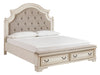 Realyn Chipped White King Storage Panel Bed - Gate FurnitureKing Bed