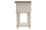 Realyn Chipped White Nightstand - Lara FurnitureNightstand