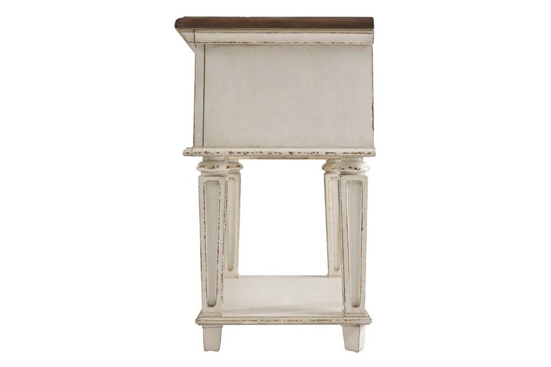 Realyn Chipped White Nightstand - Lara FurnitureNightstand