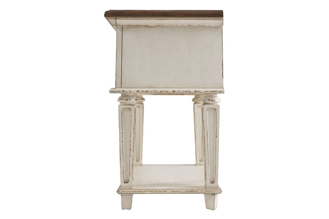 Realyn Chipped White Nightstand - Gate FurnitureNightstand