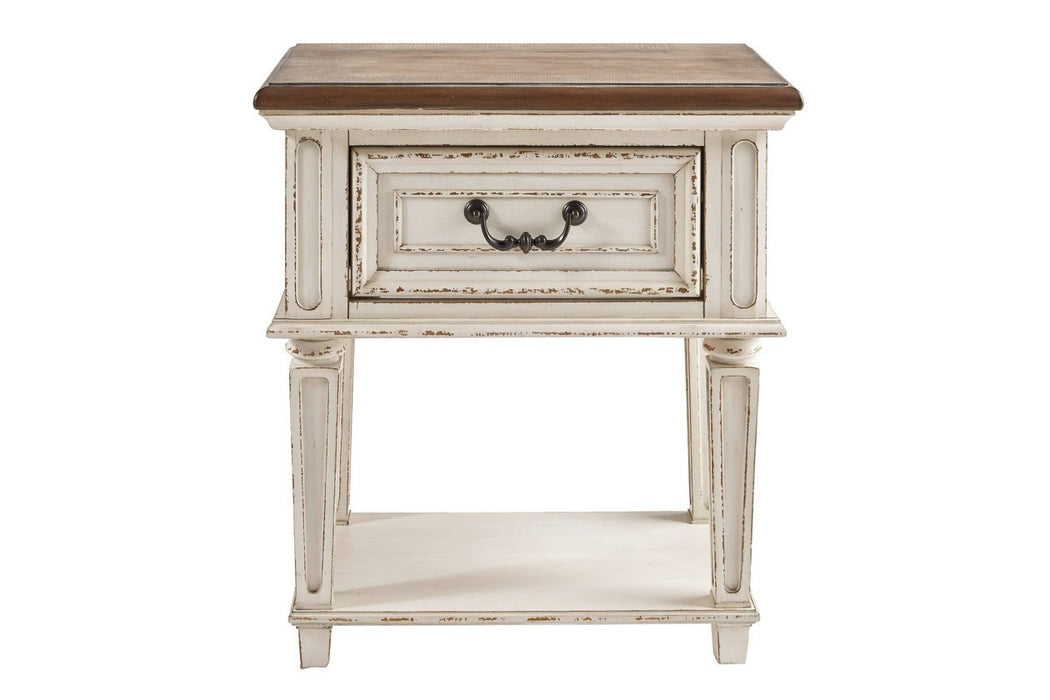 Realyn Chipped White Nightstand - Gate FurnitureNightstand
