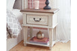 Realyn Chipped White Nightstand - Gate FurnitureNightstand
