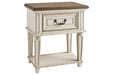 Realyn Chipped White Nightstand - Gate FurnitureNightstand