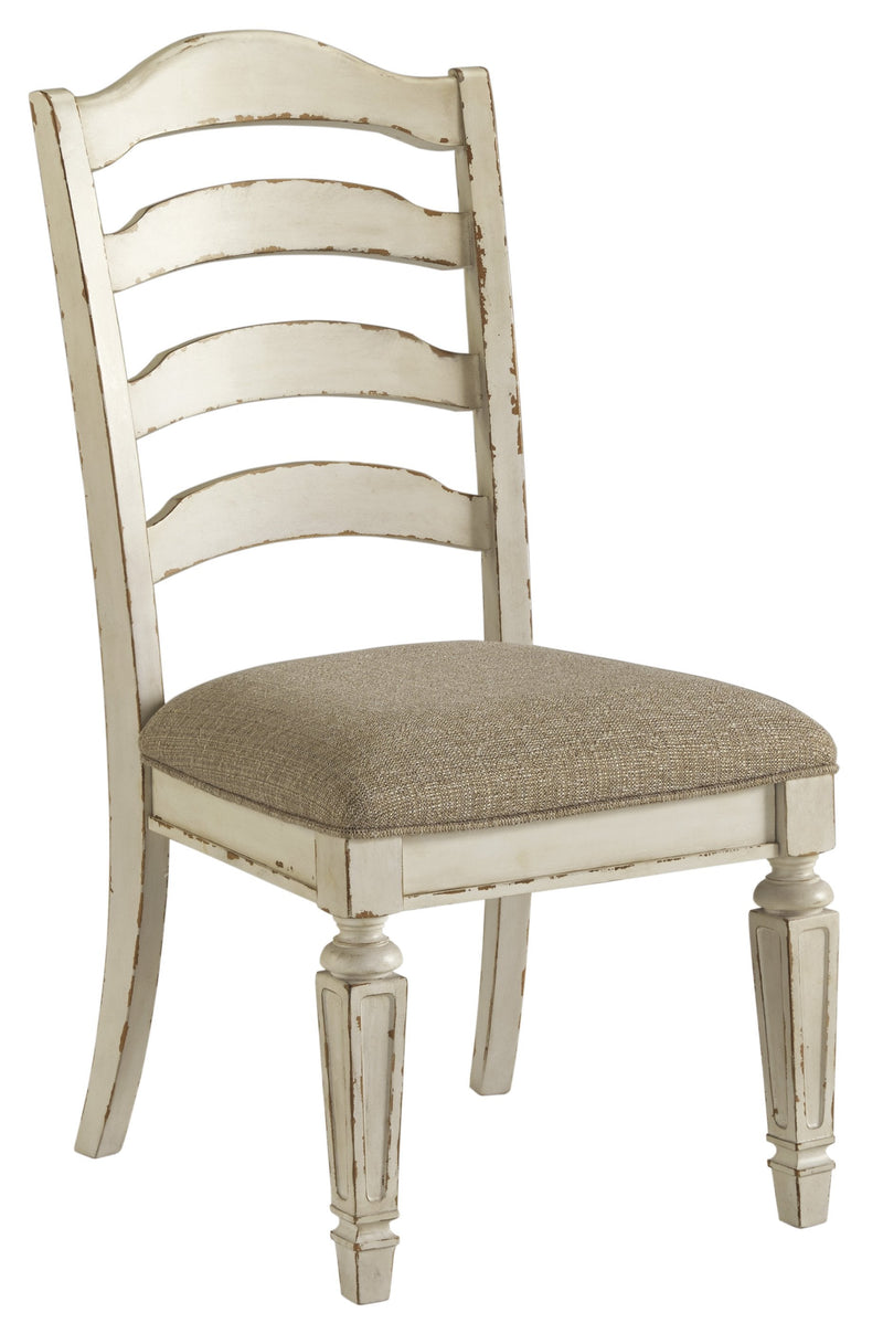 Realyn Chipped White Oval Dining Room Set - Gate FurnitureDining Room Set