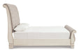 Realyn Chipped White Queen Sleigh Bed - Gate FurnitureQueen Bed