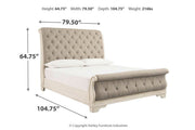 Realyn Chipped White Queen Sleigh Bed - Lara FurnitureQueen Bed