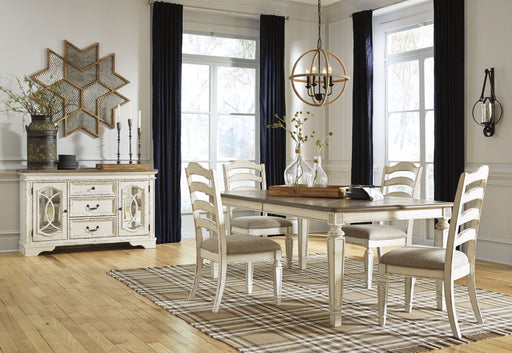 Realyn Chipped White Rectangular Dining Room Set - Gate FurnitureDining Room Set
