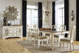 Realyn Chipped White Rectangular Dining Room Set - Gate FurnitureDining Room Set