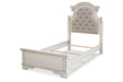 Realyn Chipped White Twin Panel Bed - Gate FurnitureTwin Bed