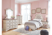 Realyn Chipped White Twin Panel Bed - Lara FurnitureTwin Bed