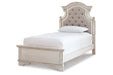 Realyn Chipped White Twin Panel Bed - Gate FurnitureTwin Bed