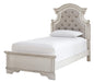 Realyn Chipped White Twin Upholstered Bed - Gate FurnitureTwin Bed
