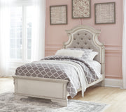 Realyn Chipped White Youth Upholstered Bedroom Set - Lara FurnitureYouth Bedroom Set