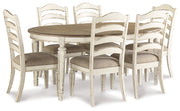 Realyn Chipped White 7-piece Oval/Round Dining Table Set from Ashley - Lara Furniture