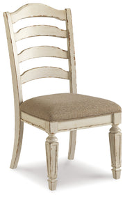 Realyn Chipped White 7-piece Oval/Round Dining Table Set from Ashley - Lara Furniture