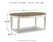 Realyn Chipped White Dining Table and 8 Ribbon Back Chairs from Ashley - Lara Furniture