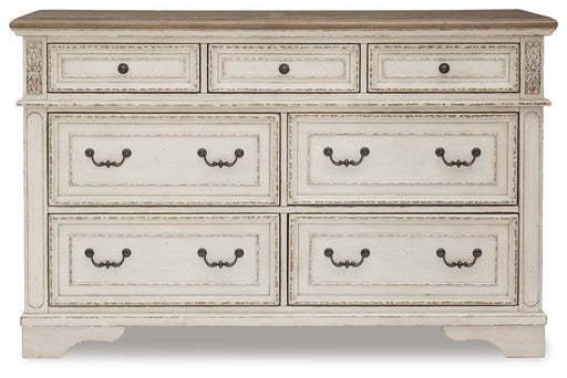 Realyn Full Upholstered Panel Bed and Dresser - B743B90