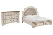 Realyn Queen Upholstered Bed with Dresser in Two-tone from Ashley - Lara Furniture