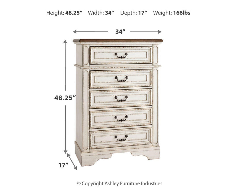 Realyn Twin Upholstered Panel Bed, Chest, Vanity and Nightstand - B743B99