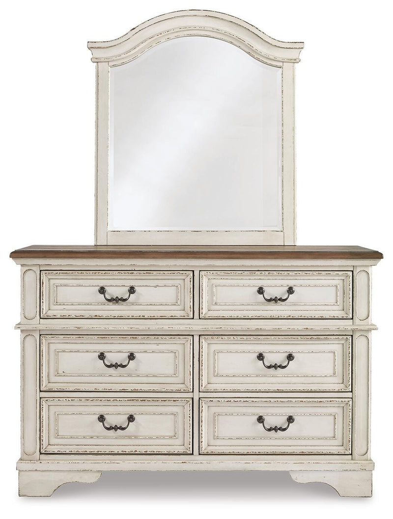 Realyn Two-tone Full Panel Bed, Dresser, Mirror, Chest and Nightstand - B743B81
