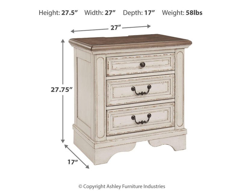 Realyn Two-tone Full Panel Bed, Dresser, Mirror, Chest and Nightstand - B743B81