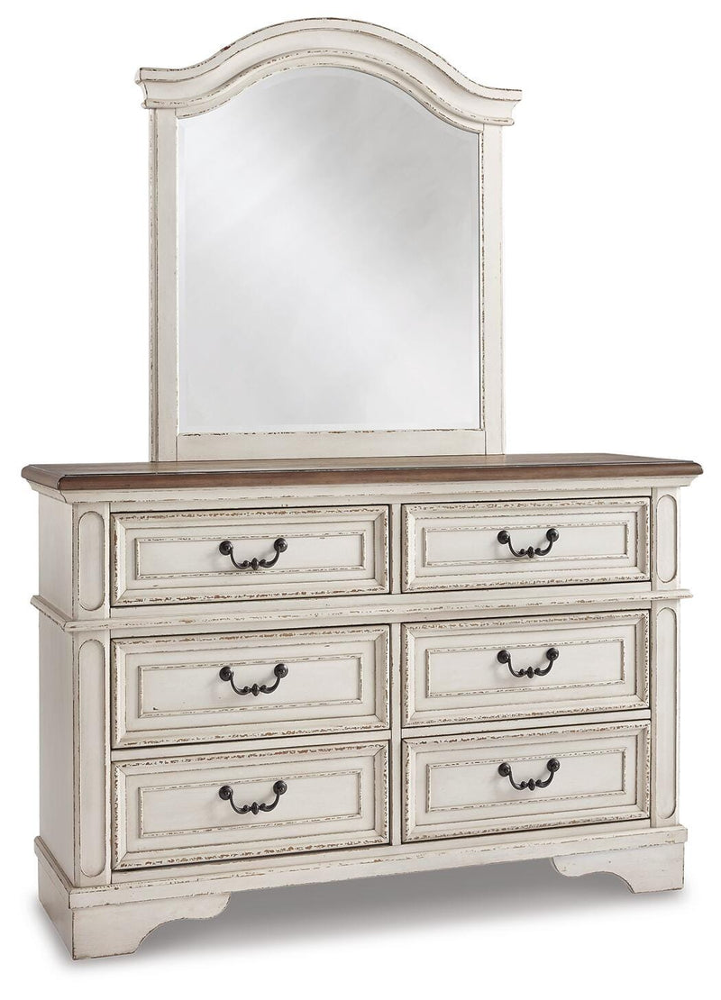 Realyn Two-tone Full Panel Bed, Dresser, Mirror, Chest and Nightstand - B743B81