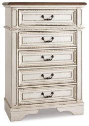 Realyn Two-tone Full Panel Bed, Dresser, Mirror, Chest and Nightstand - B743B81