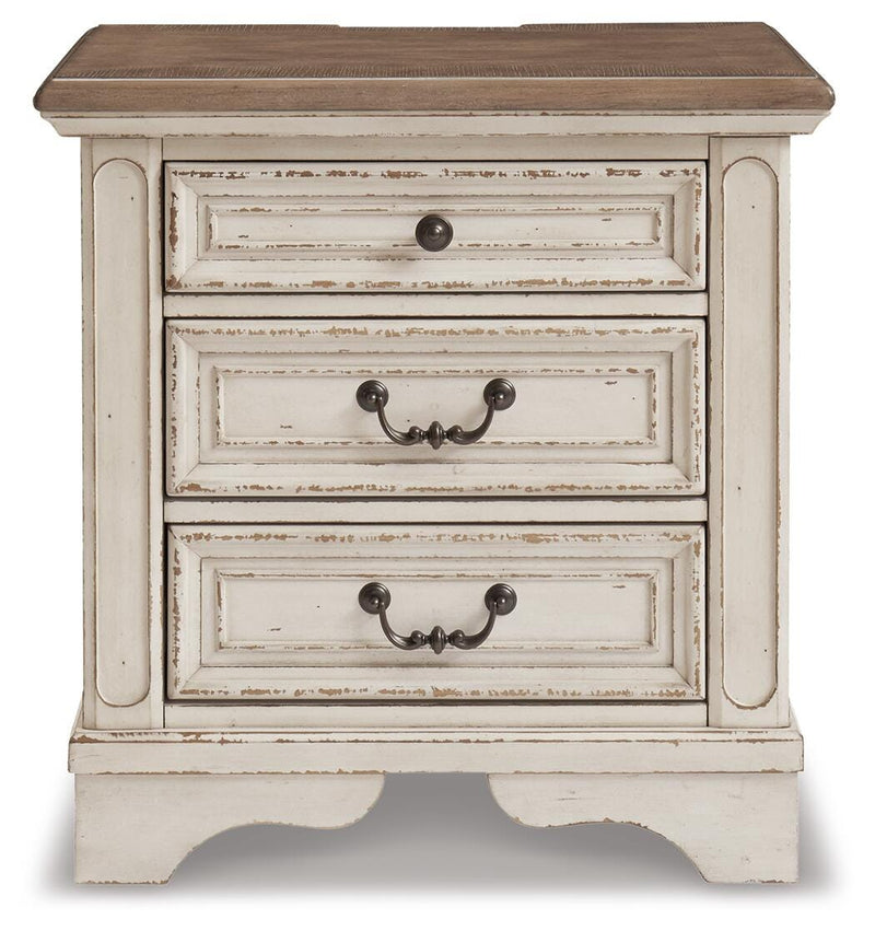 Realyn Two-tone King Panel Bed, Vanity, Chest and 2 Nightstands - B743B73