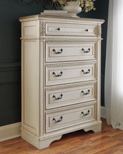 Realyn Two-tone King Storage Bed, Chest and 2 Nightstands - B743B50