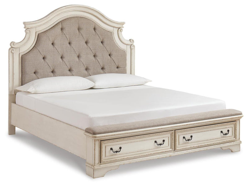 Realyn Two-tone King Storage Bed, Chest and 2 Nightstands - B743B50