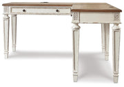 Realyn Two-tone Lift-top Desk, L-shaped Desk and 4 Bookcases - H743H4