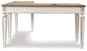 Realyn Two-tone Lift-top Desk, L-shaped Desk and 4 Bookcases - H743H4
