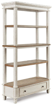 Realyn Two-tone Lift-top Desk, L-shaped Desk and 4 Bookcases - H743H4