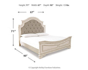 Realyn Two-tone Queen Panel Bed, Dresser, Chest and 2 Nightstands - B743B45