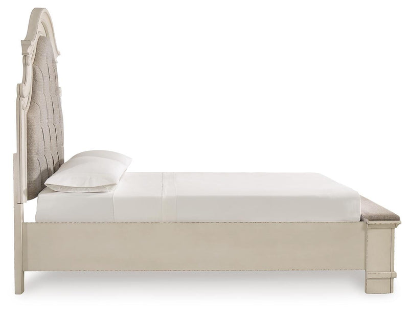 Realyn Two-tone Queen Panel Bed, Dresser, Mirror and 2 Nightstands - B743B83