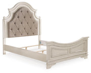 Realyn Two-tone Queen Panel Bed, Dresser, Mirror and Vanity - B743B86