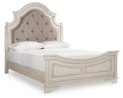 Realyn Two-tone Queen Upholstered Panel Bed and 2 Nightstands - B743B55
