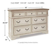 Realyn Two-tone Queen Upholstered Sleigh Bed, Dresser and 2 Nightstands - B743B84