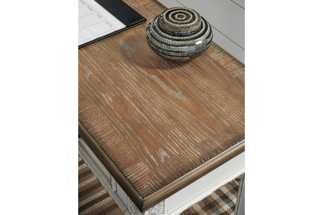 Realyn White/Brown 2 - Piece Home Office Desk - Gate FurnitureOffice Desk