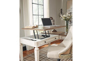 Realyn White/Brown 2 - Piece Home Office Lift Top Desk - Lara FurnitureOffice Desk