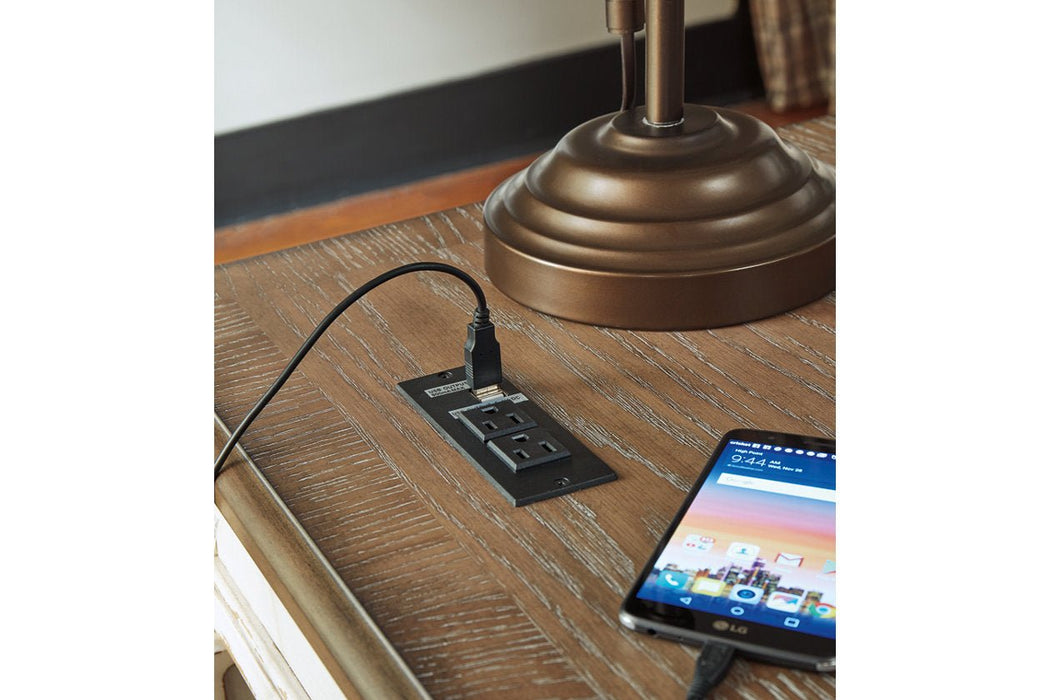 Realyn White/Brown 2 - Piece Home Office Lift Top Desk - Gate FurnitureOffice Desk