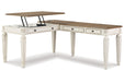 Realyn White/Brown 2 - Piece Home Office Lift Top Desk - Gate FurnitureOffice Desk