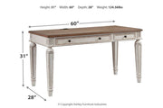 Realyn White/Brown 60" Home Office Desk - Lara FurnitureOffice Desks