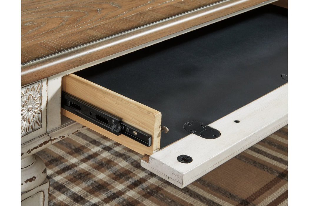 Realyn White/Brown 60" Home Office Desk - Gate FurnitureOffice Desks