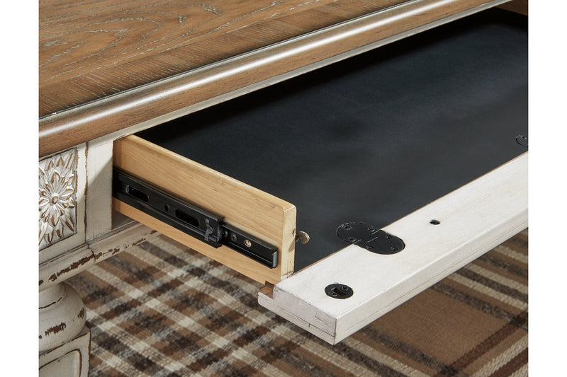 Realyn White/Brown 60" Home Office Desk - Lara FurnitureOffice Desks