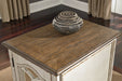Realyn White/Brown Chairside End Table - Gate FurnitureEnd Table Chair Side