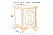 Realyn White/Brown Chairside End Table - Lara FurnitureEnd Table Chair Side