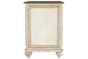 Realyn White/Brown Chairside End Table - Lara FurnitureEnd Table Chair Side