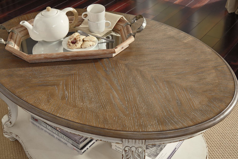 Realyn White/Brown Coffee Table - Lara FurnitureCoffee Table